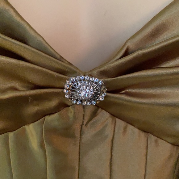 Mauri Simone gold drop waist gown Sz 8 - Picture 3 of 12